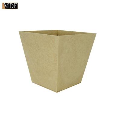 Imagem de Kit 50 Cachepot Liso Borda Reta 13,5x13,5 Mdf Madeira - ATACADÃO DO AR