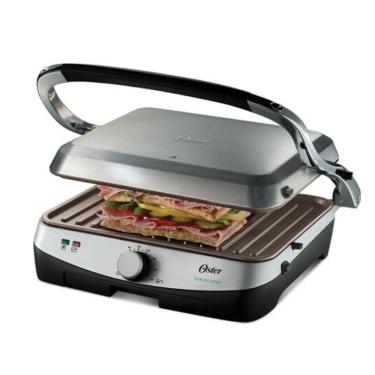 Imagem de Grill Oster Churrasqueira Elétrica Antiaderente Inox 220V