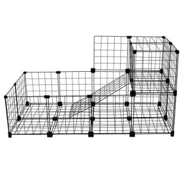 Imagem de Cercado Aramado Porquinho da Índia 2 Andares Fundo e Teto 60x120x60cm 