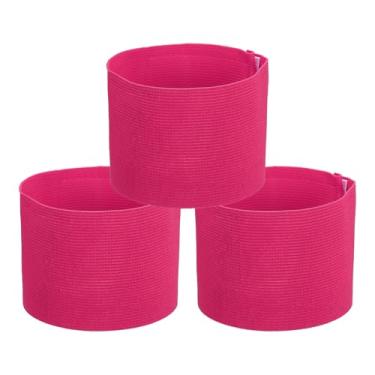 Imagem de PATIKIL Braçadeira de Capitão de Futebol, 3 Peças, Bandas de Braço de Capitão de Futebol Elásticas para Treinamento de Equipes de Futebol Juvenil e Adulto, Rosa Vermelha