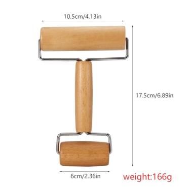 Imagem de Rolo de Madeira para Assar Torta Perfeitamente Equilibrada e Rolo de Massa de Pizza Ideal para Cozimento de Cozinha e Utensílios de Cozinha Usar Marrom (Estilo 1)