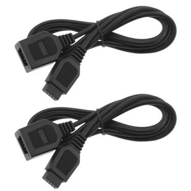Imagem de YINETTECH 2 cabos de extensão de console de jogos de 9 pinos, o controlador do sistema principal, extensão de 1,8 m, compatível com Sega 2 gerações, compatível com Genesis Host