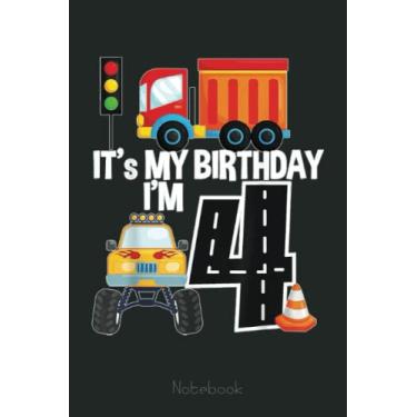Imagem de Kids It's My Birthday I'm 4 Monster Truck Big Trailer Truck Notebook: Funny Monster Trucks Gifts for Kids Great Kids Appreciation Thank Gag Gifts for Girls Toddler Boys Dad Mom