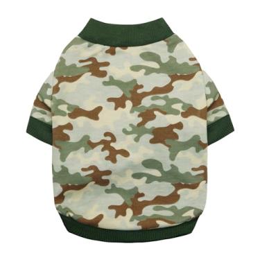 Imagem de DOTEYAYP Camiseta camuflada para cães pequenos para meninos e meninas e gatos (pequena, verde militar)