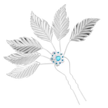 Imagem de Lureme Grampo de cabelo de folha dourada, acessório de cabelo étnico feminino com strass (hb000020-4)