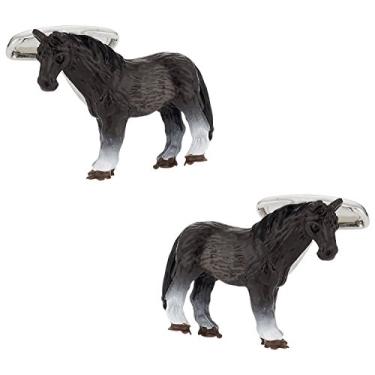 Imagem de Abotoaduras de cavalo pintadas Safari Cuff-Daddy com caixa de apresentação