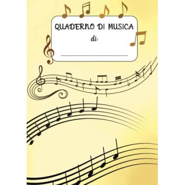 Imagem de Quaderno Pentagrammato. 201 pagine numerate in formato A4. 10 Pentagrammi per pagina. Indice Personalizzabile con 14 titoli. Quaderno Musica. Idea Regalo. Quaderno Pentagrammato Bambini