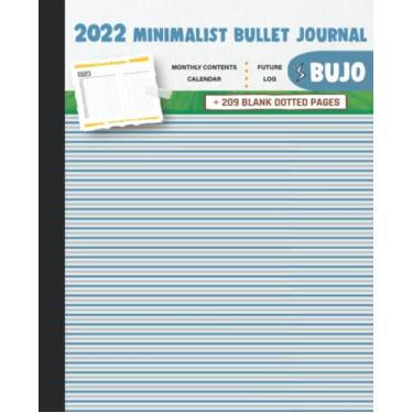 Imagem de 2022 Minimalist Bullet Journal/BUJO with Horizontal Lines in Colors Blue, Gray and Blue Sky Cover: Basic Bujo | Classic Bullet Journal Help You ... And Dotted Pages | 240 Pages | 7.5 * 9.25