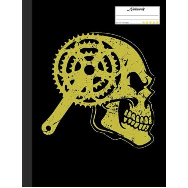 Imagem de Biking Skull Notebook: Lined Notebook, Diary, Track, Log or Journal - Gift for Mountain Bikers, Cyclists, Bicycles Fans, Off-Road Cycling Lover - (8.5” x 11” 120 Pages)