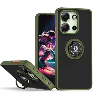 Imagem de Ysnzaq Capa para Motorola Edge 50 Neo, [Suporte magnético para carro] Capa protetora de telefone à prova de choque de grau militar com suporte de anel para Motorola Edge 50 Neo QY verde