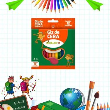 Imagem de Giz de Cera Triangular Leoleo - 12 Cores Vibrantes para Criatividade -