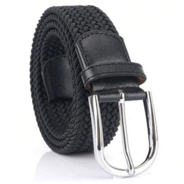 Imagem de Cinto Masculino Trançado Elástico Fivela Quadrada De Metal - Donna Lu,