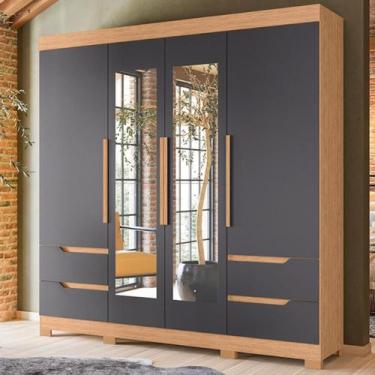 Imagem de Guarda Roupa Oliveira Espelho Freijo Titanium - Mais de Casa