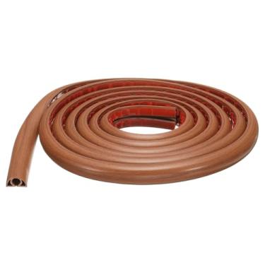 Imagem de HARFINGTON Capa de cabo de 3 m L 0,3 x A 0,3 cm de comprimento do canal interno PVC esconde o cabo de extensão, protetor de fios para evitar desvios de cabos, gerenciamento de cabos, madeira marrom