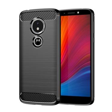 Imagem de GTBDEKI Capa para Moto G6 Play, Motorola E5, capa traseira de silicone fino à prova de choque de fibra de carbono resistente TPU macio para Motorola Moto G6 Play preta