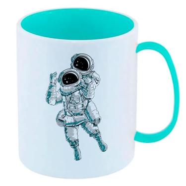 Imagem de Caneca de Polímero Plástico Inquebrável Infantil Azul Tiffany Astronauta JIU JITSU Lutando