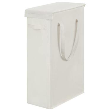 Imagem de Cesto de Roupa Suja Chrislley 60L - Bege, Estreito, 62cm de Altura