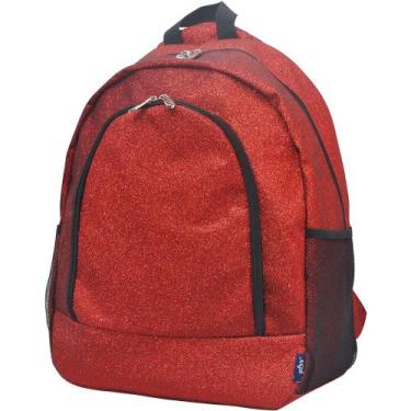 Imagem de Mochila Escolar NGIL Canvas Glitter Vermelha - Infantil (3 a 10 anos)