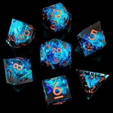 Imagem de Conjunto de Dados YEMEKO - Resina Artesanal para Jogos RPG (DND, TTRPG