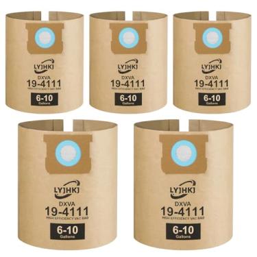 Imagem de Pacote com 5 sacos de vácuo DXVA19-4111, DXVA19-4101 para aspirador de pó DEWALT 6 a 10 galões, sacos descartáveis para aspirador de pó, bolsa de reposição