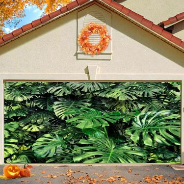Imagem de 1,8 x 3 m tema folhas verdes tropicais fundo porta garagem casamento folhas verdes noiva chuveiro decoração festa pano de fundo recém-nascido chá de bebê foto fundo interior exterior decoração banner