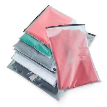 Imagem de Saco Plástico Shein EVA Embalagem Roupa Organizador Trilho Zip 40x60 50 unidades
