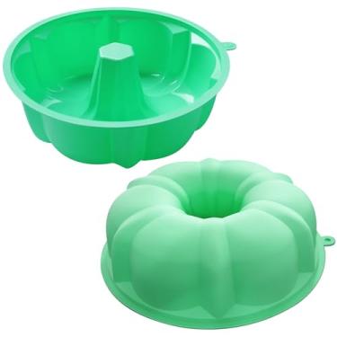 Imagem de Zorazio 2025 Forma de bolo de silicone de 25 cm para pacote, forma de tubo antiaderente com 12 xícaras para bolo, brownie, gelatina, pão de milho, moldes redondos de silicone para assar, pacote com 2