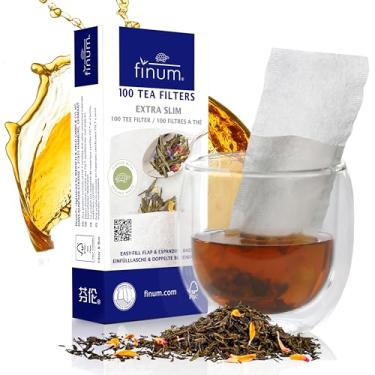 Imagem de Finum Sacos de filtro de chá de papel descartáveis para chá solto, branco, extra fino, 100 unidades