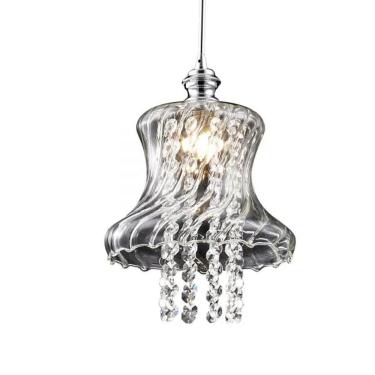 Imagem de Pendente Vidro Transparente com Cristais 14,5cm PE-012/1.19 Mais Luz