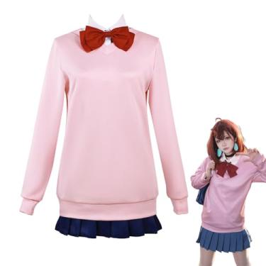 Imagem de FCCAM Anime Dandadan Cosplay Fantasia Momo Ayase Cosplay Fantasia Uniforme Escolar Dia das Bruxas, rosa, G