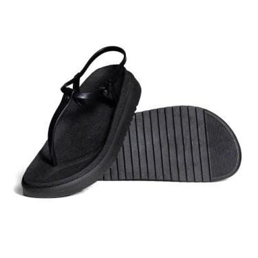 Imagem de Sandália Papete Chinelo  Plataforma Alta Anatômica - NoBrand, Preto, 3