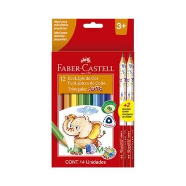 Imagem de Lápis de Cor Faber Castell Jumbo Triangular 12 Cores + 02 Lápis Grafit