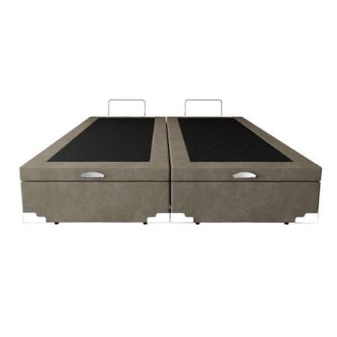 Imagem de Base Box Baú Casal Bipartido Suede Bege