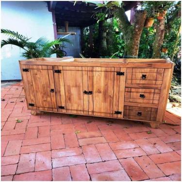 Imagem de Balcão De Pia 85x1,50x50 Madeira Maciça Móveis Rio Negrinho