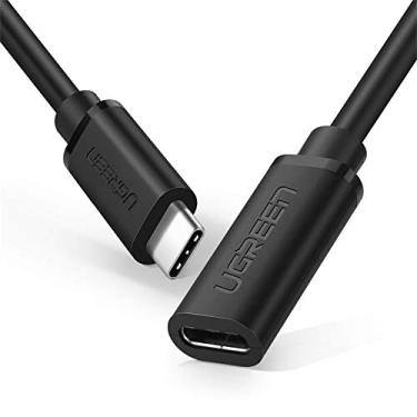 Imagem de UGREEN Cabo de extensão USB tipo C (10 Gbps), USB 3.2 tipo C macho para fêmea de carregamento rápido, compatível com MacBook Pro iPad Pro Dell XPS Surface Switch DJI Mavic Dongle Hub, 1,5 pés