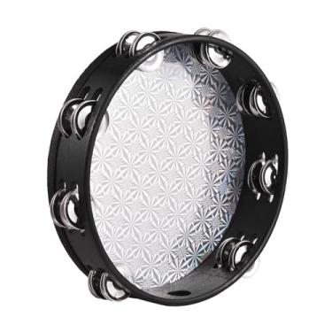Imagem de Tamborines Musical Instrument Adult, 8 Polegadas de Mão Radiante de Pandeiro Radiante Jingle Jingle Tambor Tambourine Instrument Pé (10 polegadas)