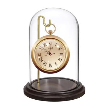 Imagem de JUXYES Exibição De Relógio Vidro Transparente, Cúpula Sino Com Gancho, Gancho Base Madeira, Frasco Terrário, Para Relógios, Ornamentos
