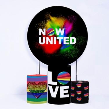 Imagem de Kit Painel de Festa Redondo e Trio de Cilindros Now United - Fera Print