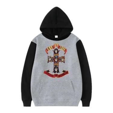 Imagem de Blusa Moletom Canguru Flanelado Casual Guns NRoses - Markelly, Raglan,