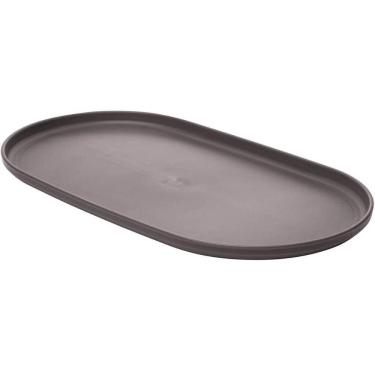 Imagem de Travessa Oval Bambu Plástico 30x17cm Prato Bandeja Servir Petisco Salgados Lines Lyor