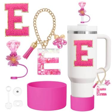 Imagem de Conjunto de acessórios de copo Stanley de 7 peças para copo Stanley Cup de 850 g 1,134 g com alça, incluindo tampa de palha e bota, tampa à prova de derramamento, pingente de alça, adesivo de iniciais