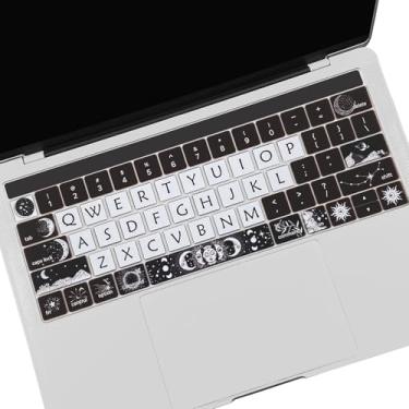 Imagem de Linda capa de teclado para MacBook Pro 13/15 (modelo: A2159, A1989, A1990, A1706, A1707) com barra sensível ao toque, protetor de teclado de silicone, sol e lua