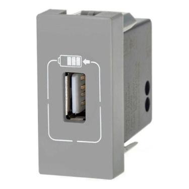 Imagem de Tomada usb 1 mod. 1500ma cinza 615088cz pial plus + - LEGRAND