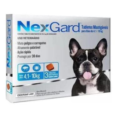 Imagem de Nexgard Para Cães De 4,1 Á 10 Kg 3 Cp Antipulgas E Carrapato