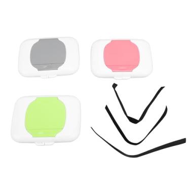 Imagem de Dispensador de Lenços Umedecidos para bebê, Portátil, 3 Peças, à Prova de Poeira, Suporte para Carrinho de Carro, Assento de Carro, Material Pp Resistente e Seguro