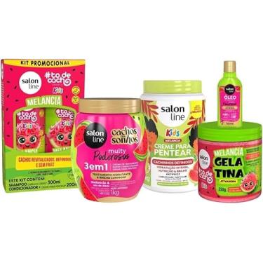 Imagem de Kit Melancia Kids com Shampoo, Condicionador, Gelatina, Creme para Pentear e Creme Multy e Óleo