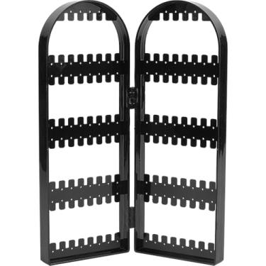 Imagem de SOFPLATE 120 furos 2 portas suporte acrílico joias suporte preto acrílico brinco suporte grande plástico 5 camadas pendurado varejo marketing armazenamento pessoal brincos organizador para vendedores