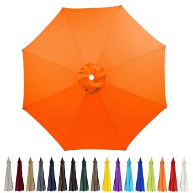 Imagem de GLDDFDG Dossel de substituição de guarda-chuva de pátio de 2,7 m para 8 costelas, capa superior de substituição para guarda-chuva de quintal de mercado (somente dossel), laranja