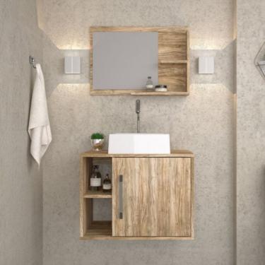 Imagem de Conjunto para Banheiro Gabinete com Cuba Quadrada Q32 e Espelheira Laura Carvalho