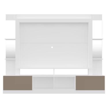Imagem de Rack com Painel Tv 65 Prateleiras com Espelho Oslo Branco